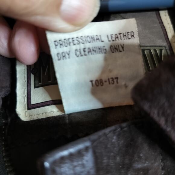 M813)Vtg Middlebrook Park Brown Suede Leather Pockets Full Zip Bomber Jacket S - Picture 11 of 11